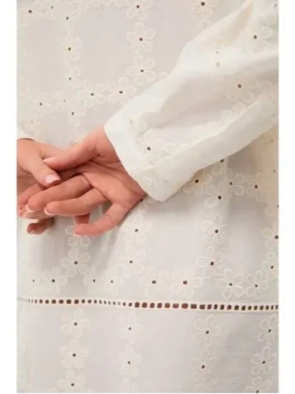 Tuckernuck Eyelet Tunic Dress in Cream by Hyacinth House - Picture 4 of 7